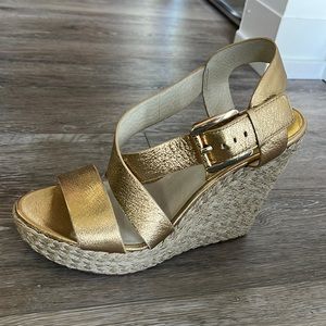 Gold sandal wedges Michael Kors